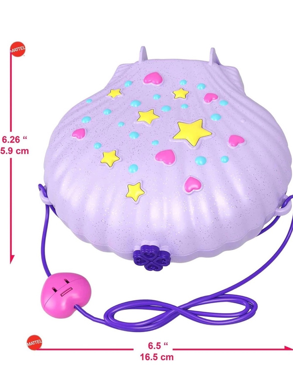 Tiny Power Seashell Purse Compact with Wearable Strap